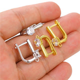 8Pcs 18K Silver Plated Copper Ear Wire Hooks Fixtures For DIY Earrings
