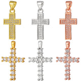 4Pcs 18K Plated CZ Cross Pendants DIY Women Religious Jewelry Making