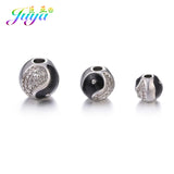 4Pcs/Lot DIY Taichi Yin Yang Enamel Metal Ball Charm Beads