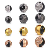 4Pcs/Lot DIY Taichi Yin Yang Enamel Metal Ball Charm Beads
