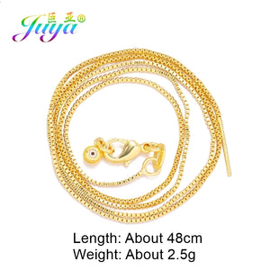 4pcs DIY Silver/Rose Needle Pin Clasp Box Chains For Necklace Making