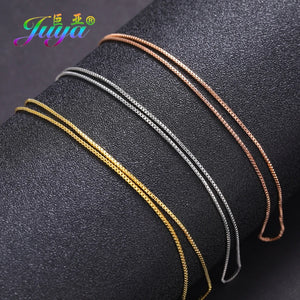 4pcs DIY Silver/Rose Needle Pin Clasp Box Chains For Necklace Making