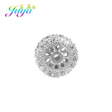 4pcs Micro Pave Zirconia 11mm Round Spacer Charm Beads For Jewelry