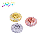 4pcs Micro Pave Zirconia 11mm Round Spacer Charm Beads For Jewelry