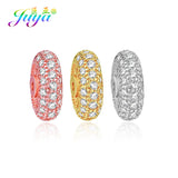4pcs Micro Pave Zirconia 11mm Round Spacer Charm Beads For Jewelry