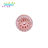 4pcs Micro Pave Zirconia 11mm Round Spacer Charm Beads For Jewelry