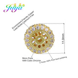 4pcs Micro Pave Zirconia 11mm Round Spacer Charm Beads For Jewelry