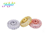4pcs Micro Pave Zirconia 11mm Round Spacer Charm Beads For Jewelry
