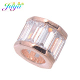 4pcs DIY Cubic Zirconia Spacer Beads for Jewelry Making
