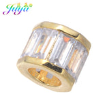4pcs DIY Cubic Zirconia Spacer Beads for Jewelry Making