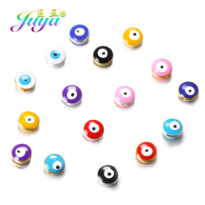 50pcs DIY Evil Eye Charm Beads for Jewelry Making