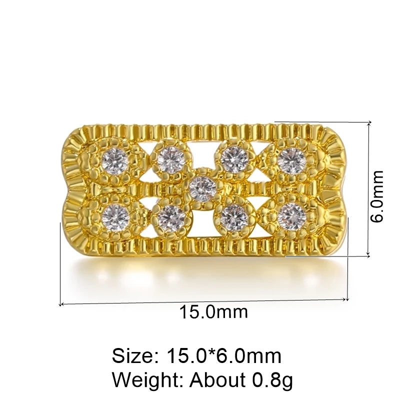 5Pcs/Lot Cz Rhinestone Spacer Bars DIY Jewelry Making