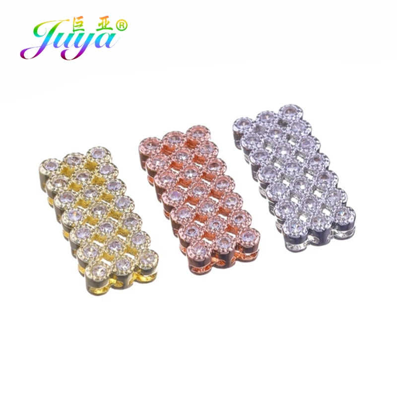 5Pcs/Lot Cz Rhinestone Spacer Bars DIY Jewelry Making