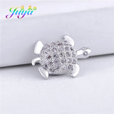 6pcs CZ Turtle Charm Beads for Jewelry Making