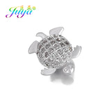 6pcs CZ Turtle Charm Beads for Jewelry Making