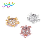 6pcs CZ Turtle Charm Beads for Jewelry Making