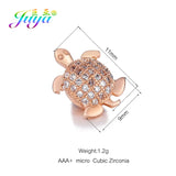 6pcs CZ Turtle Charm Beads for Jewelry Making