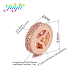 8pcs DIY Micro Pave Zircon 8mm Spacer Charms Wheel Beads