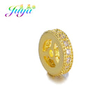 8pcs DIY Micro Pave Zircon 8mm Spacer Charms Wheel Beads