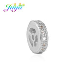 8pcs DIY Micro Pave Zircon 8mm Spacer Charms Wheel Beads
