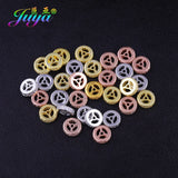 8pcs DIY Micro Pave Zircon 8mm Spacer Charms Wheel Beads
