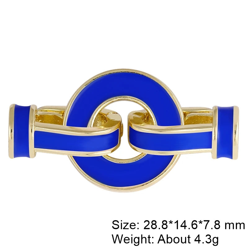 18K Plated Enamel Pendant Fastener Lock Clasps for Jewelry Making