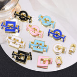18K Plated Enamel Pendant Fastener Lock Clasps for Jewelry Making