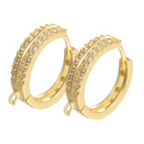 18K Gold Plated Base Metal Earring Hooks Earwire Fixtures Accessories