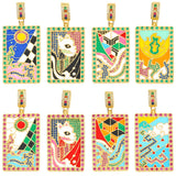 18K Real Plated Enamel Greek Evil Eye Pendant for Handicraft Charms Jewelry