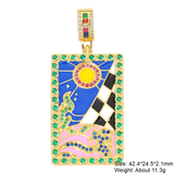 18K Real Plated Enamel Greek Evil Eye Pendant for Handicraft Charms Jewelry
