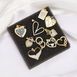 18K Real Plated Micro Pave Zircon Love Heart Charms For Women Bridal