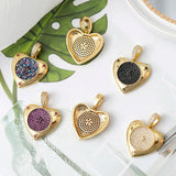 18K Real Plated Micro Pave Zircon Love Heart Charms For Women Bridal