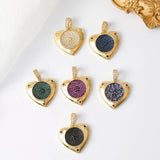18K Real Plated Micro Pave Zircon Love Heart Charms For Women Bridal