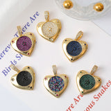 18K Real Plated Micro Pave Zircon Love Heart Charms For Women Bridal