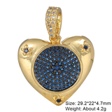 18K Real Plated Micro Pave Zircon Love Heart Charms For Women Bridal