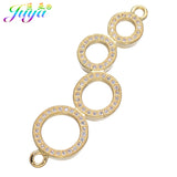Micro Pave Zircon Charm Connectors for DIY Bracelets Earrings Making