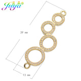 Micro Pave Zircon Charm Connectors for DIY Bracelets Earrings Making