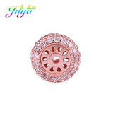 Micro Pave Zircon Metal Spacer Beads For Natural Stone Beadwork Jewelry Making