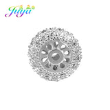 Micro Pave Zircon Metal Spacer Beads For Natural Stone Beadwork Jewelry Making