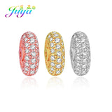 Micro Pave Zircon Metal Spacer Beads For Natural Stone Beadwork Jewelry Making