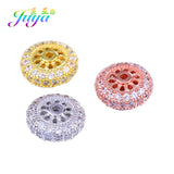 Micro Pave Zircon Metal Spacer Beads For Natural Stone Beadwork Jewelry Making