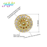 Micro Pave Zircon Metal Spacer Beads For Natural Stone Beadwork Jewelry Making