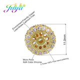 Micro Pave Zircon Metal Spacer Beads For Natural Stone Beadwork Jewelry Making