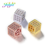 6mm 8mm Square Charm Beads Micro Pave Zircon for Jewelry Making