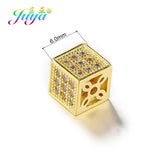 6mm 8mm Square Charm Beads Micro Pave Zircon for Jewelry Making