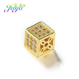 6mm 8mm Square Charm Beads Micro Pave Zircon for Jewelry Making