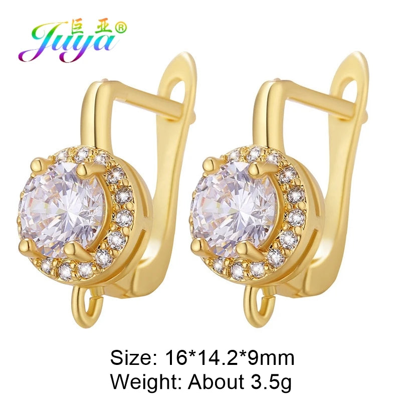 CZ Earwire Findings Shvenzy Lock Earring Hooks for DIY Earrings