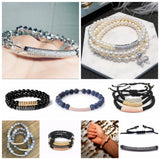 DIY Gem Findings Paved Enamel Evil Eye Tube Beads For Jewelry Making