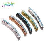 DIY Gem Findings Paved Enamel Evil Eye Tube Beads For Jewelry Making