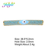 DIY Gem Findings Paved Enamel Evil Eye Tube Beads For Jewelry Making